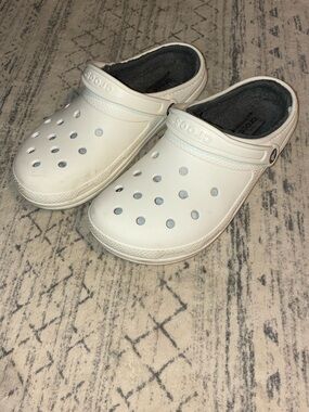 CROCS White Slip-On Clogs with Heel Strap